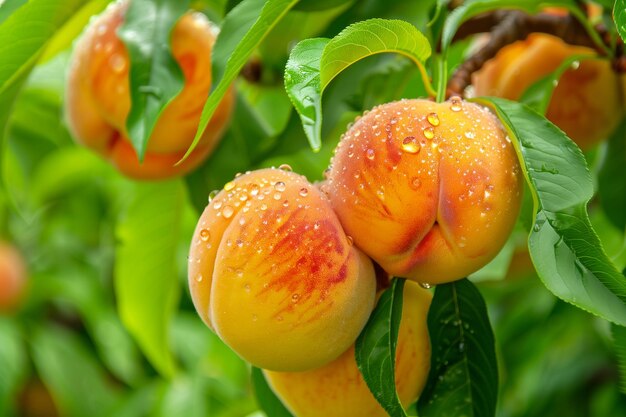 peaches on a branch