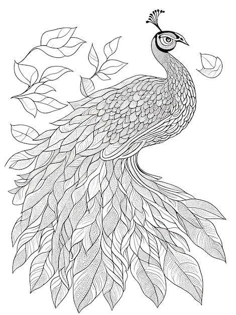 Peacock coloring page