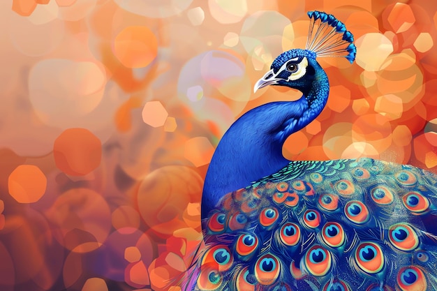 Peacock indian illustration background