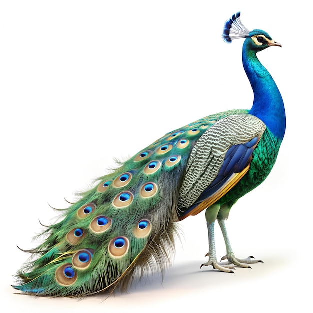 peacock isolated image white background