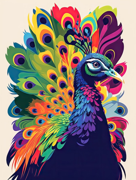 Peacock in pop art style AI generated