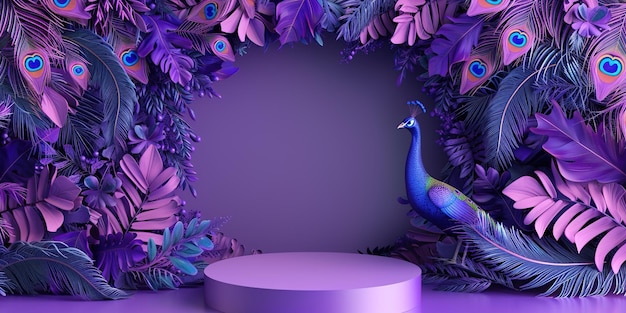 Peacock in a Purple Paradise