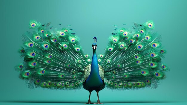 a peacock with feathers on his back is shown in this image