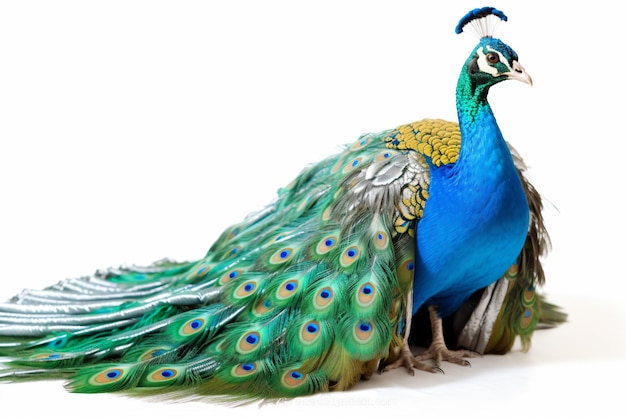 a peacock with a long tail