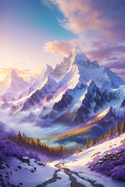 Peak Majesty Majestic Mountain Peaks in all their Breathtaking Glory Captivating Nature Landscape