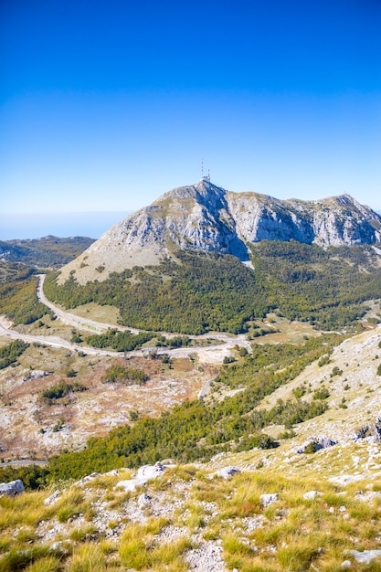 Peak of mountains national park lovcen nature of montenegro