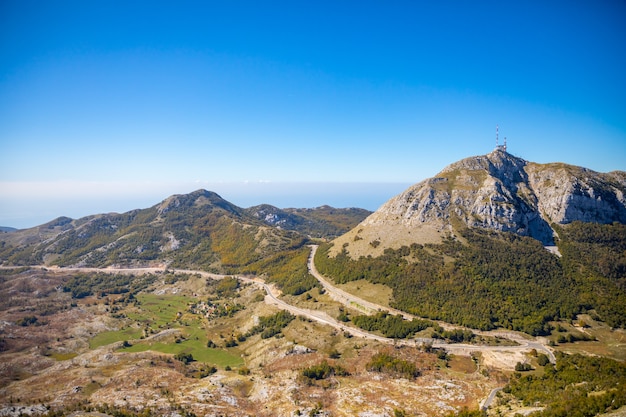 Peak of mountains national park lovcen nature of montenegro