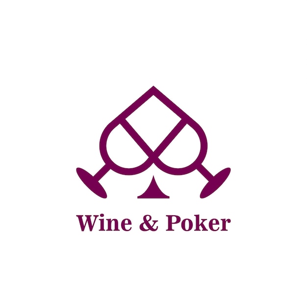 Photo peak suit and wine glasses abstract icon idea poker logo template