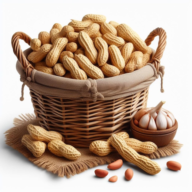 peanut basket on white background