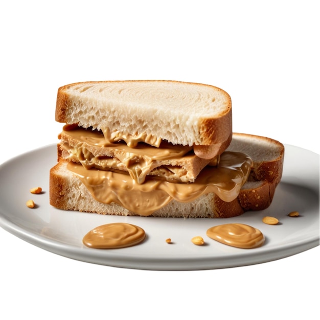 Peanut butter sandwich isolated