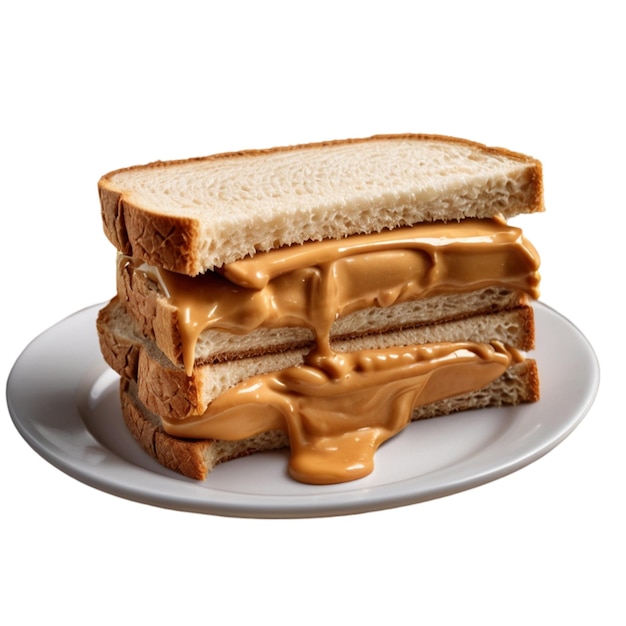 Peanut butter sandwich isolated