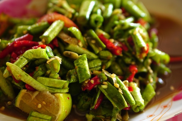 Peanut salad in a plate