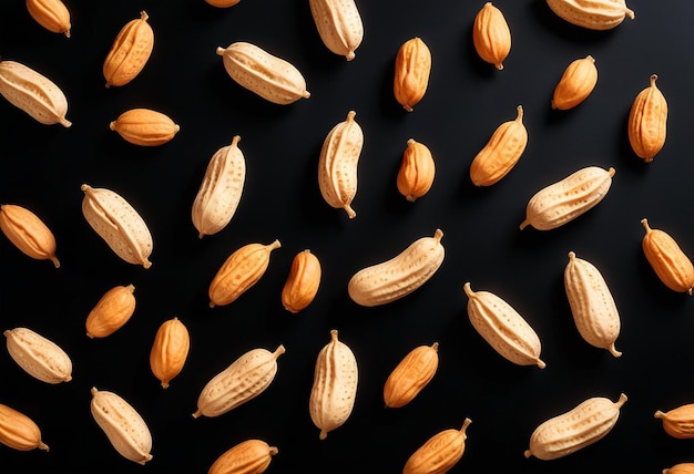 peanuts are on a black background and one has a white background