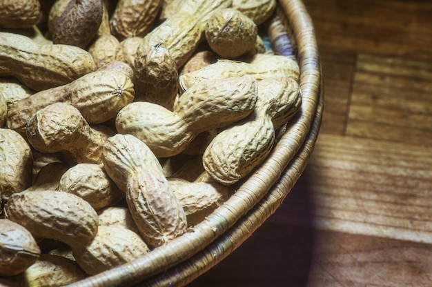 Peanuts in natural bowl