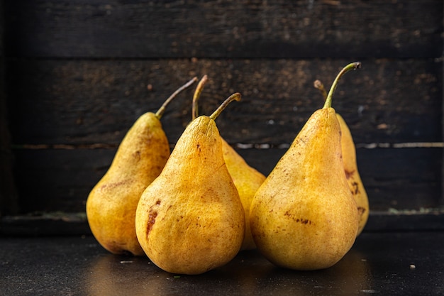 Pear fresh fruit ready to eat meal vitamin snack on the table copy space food background