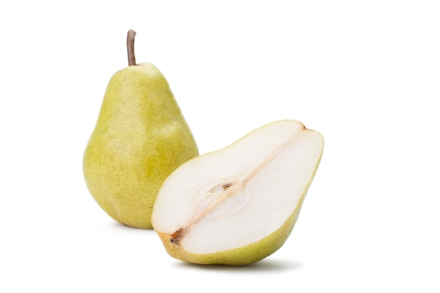 Pear fruit on white