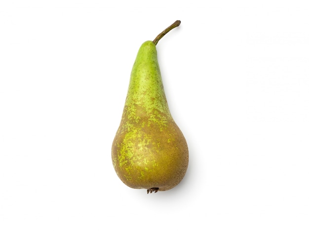 Pear isolated on white background. Flat lay