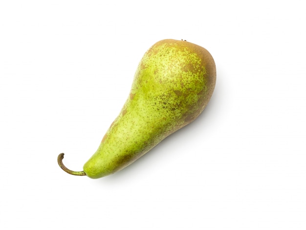 Pear isolated on white background. Top view