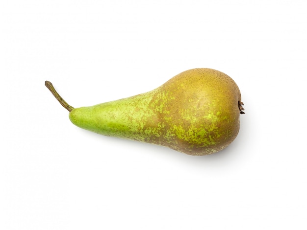 Photo pear isolated on white. top view