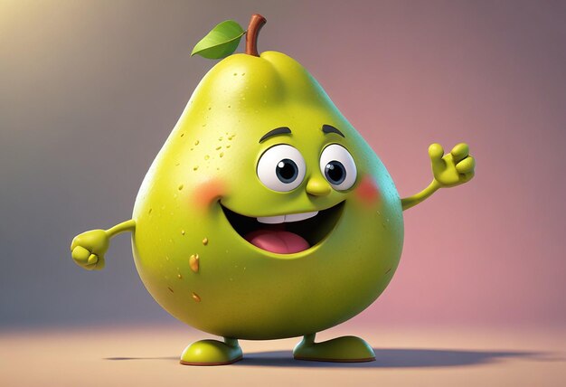 a pear with a smile that says quot happy quot