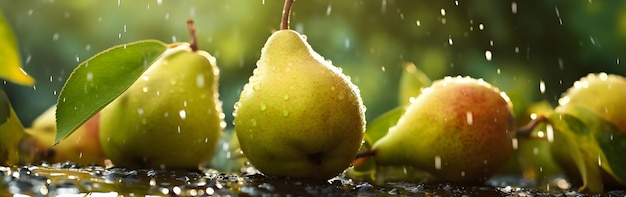 Photo a pear with water drops on it