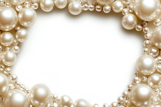 Photo pearl necklace frame elegant background