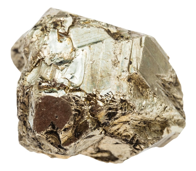 Pebble of pyrite stone isolated