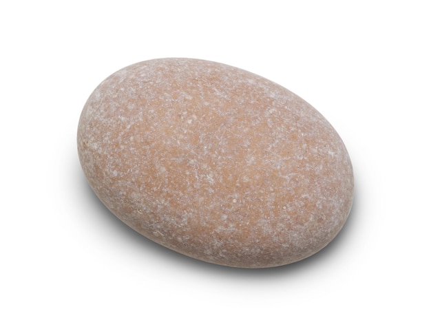 Pebble Smooth red sea stone isolated on white background with shadows clipping path for isolation without shadows on white