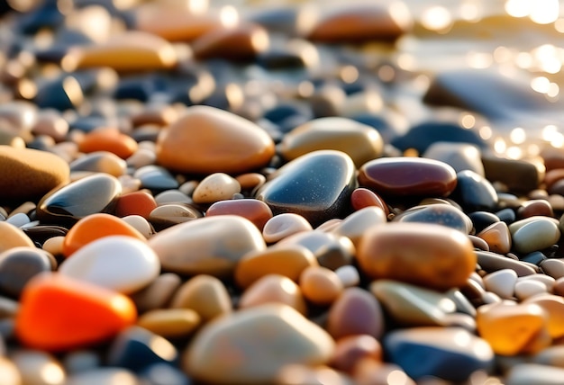 Pebble Stones on Sea Shore