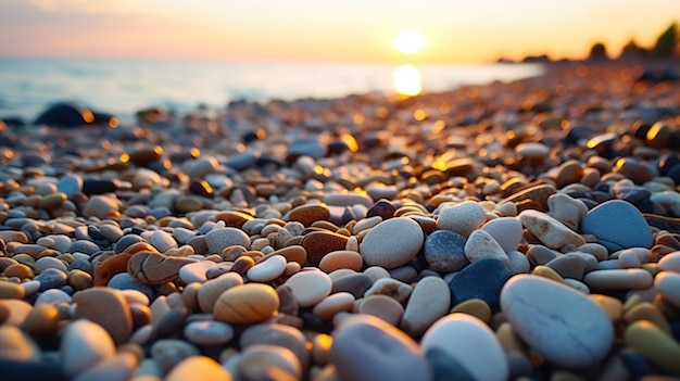 Pebble stones on the shore