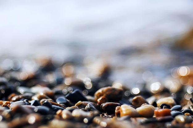 Pebble texture on the river bank