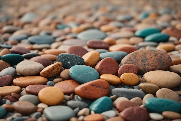 Pebbles background from colorful beach stones