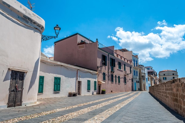 Pedestrian area on the ramparts of Alghero Sardinia