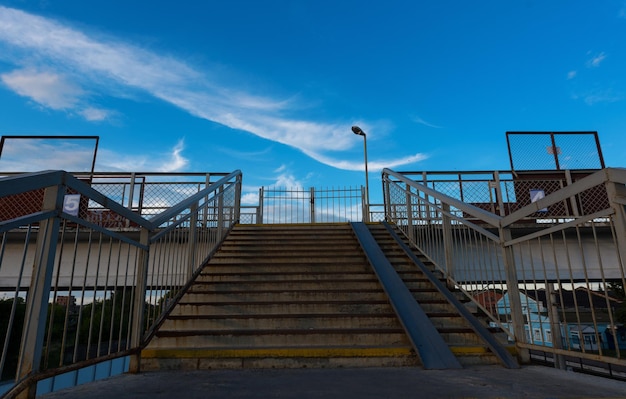 Pedestrian bridge at the station of Nezhin. Ukraine