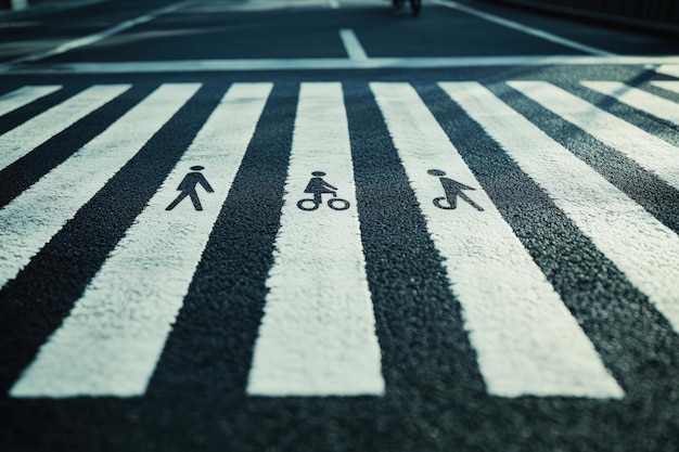 Photo pedestrian crossing on city street