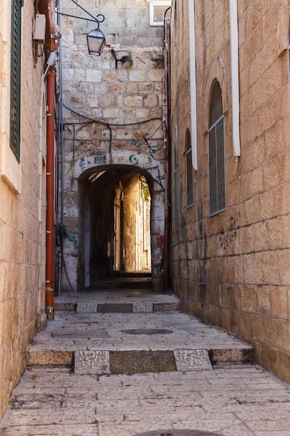 Pedestrian street of the old city of jerusalem