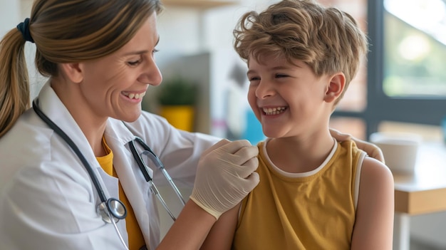 pediatrician providing immunizations and wellchild checks