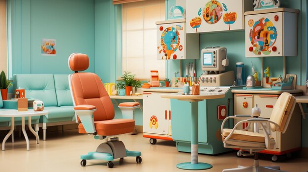 Pediatricians Office With Colorful Toys And Background