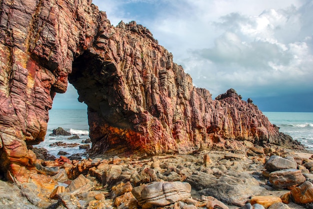 Pedra Furada (Holed Stone) at Jericoacoara beach - Ceara, Brazil