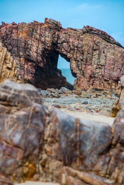 Pedra Furada (Holed Stone) at Jericoacoara beach - Ceara, Brazil