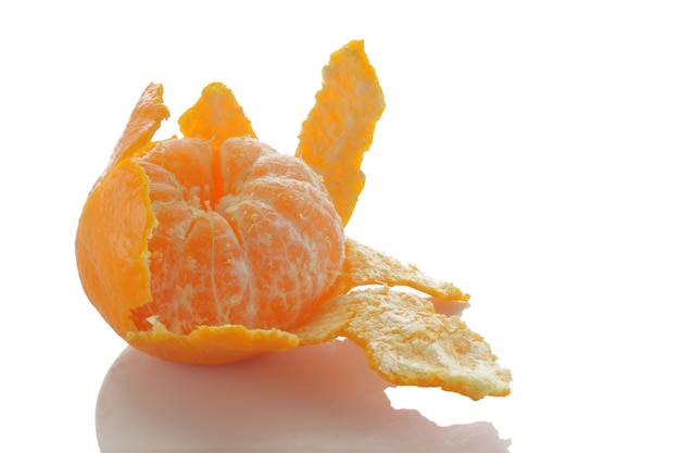 Peel of an orange isolated on white background