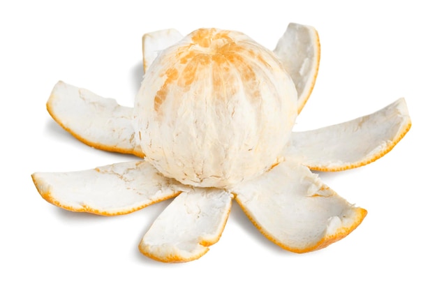 Peeled orange isolated