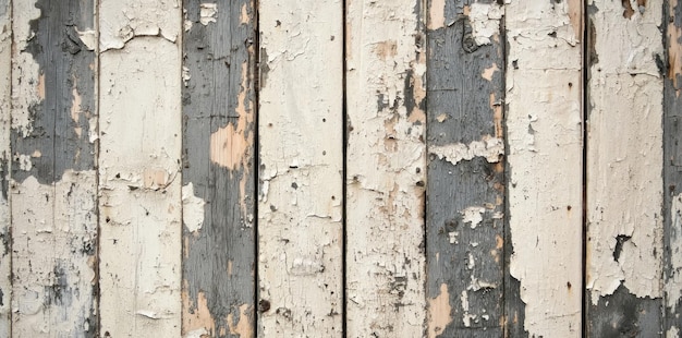 Photo peeling blue paint on weathered wooden boards with cracks and texture generative ai