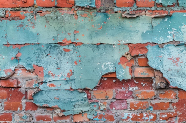 Peeling Paint on a Brick Wall