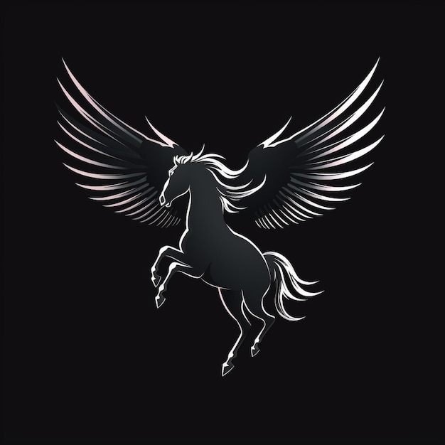 Photo pegasus image logo on black background