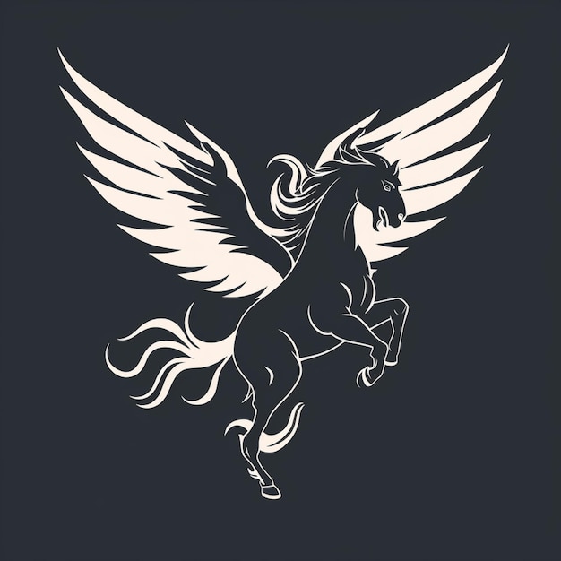 Photo pegasus image logo on black background