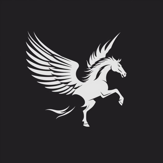 Photo pegasus image logo on black background