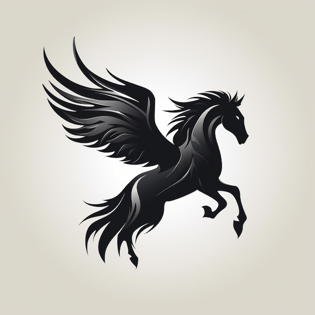 Photo pegasus image logo on black background