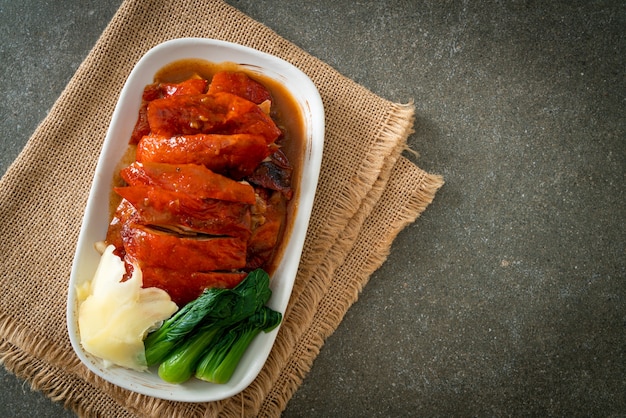 Peking duck or Roasted duck in Barbecue Red Sauce - Chinese food style