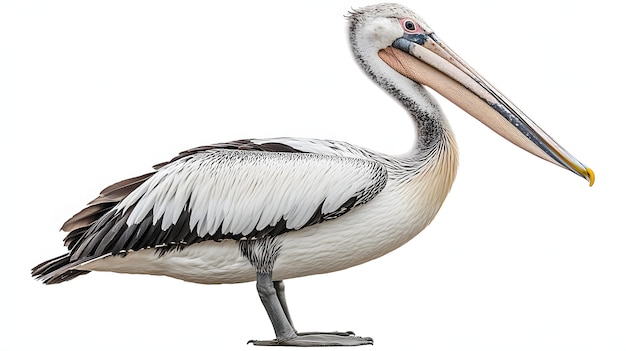 pelican perching gracefully by the river in kenyan park isolated on white background professional